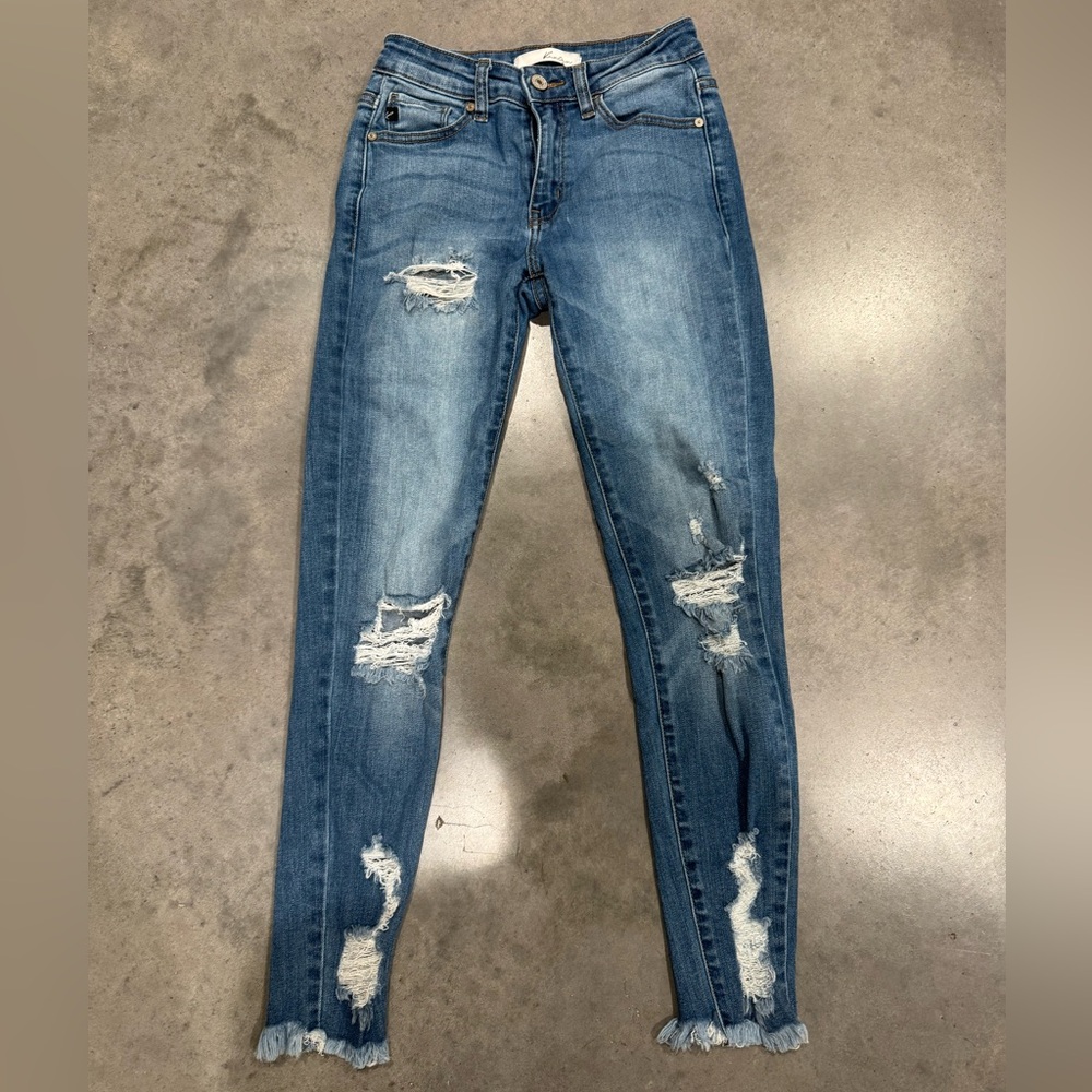 KanCan Distressed Skinny Jeans in Blue